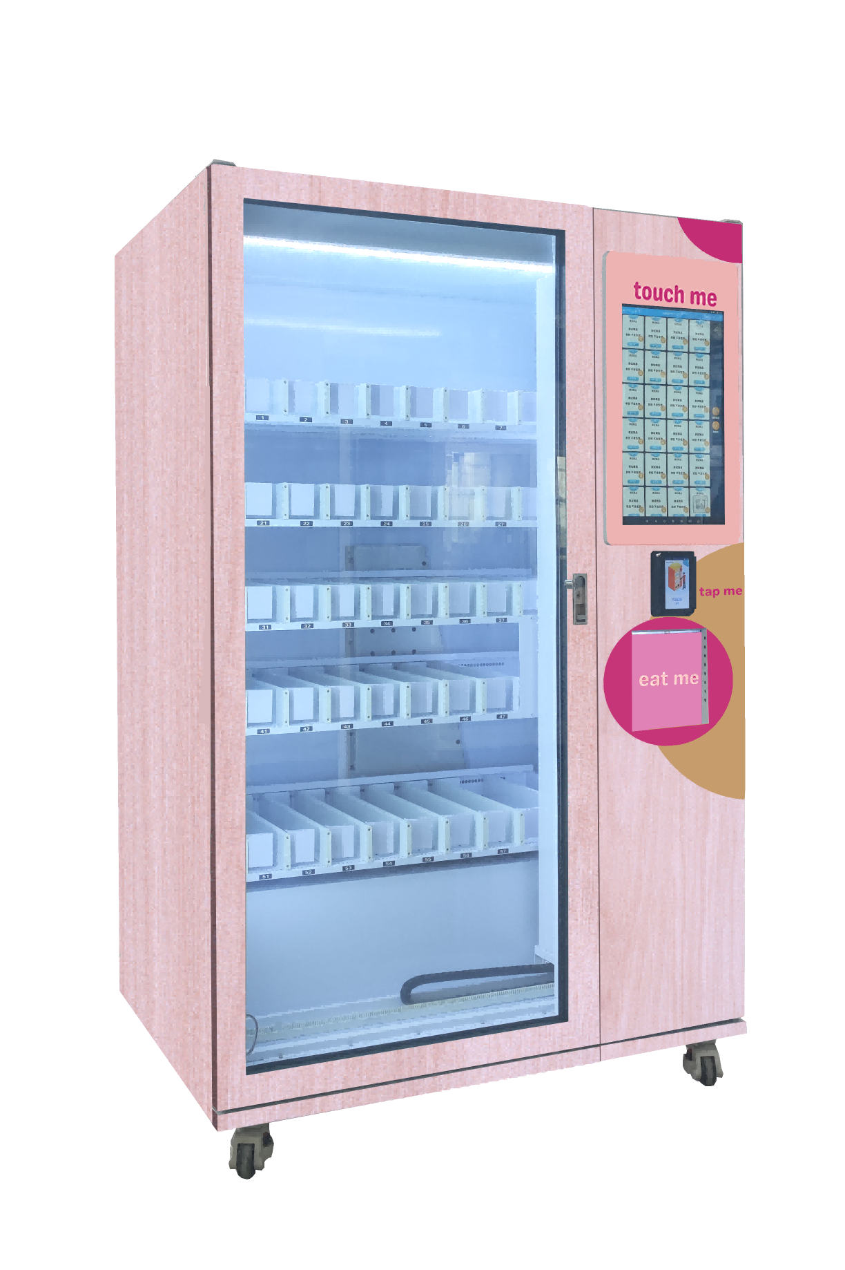 Elevator type cupcake salad box vending machine with auto open door